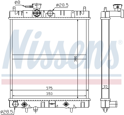 NISSENS 629871 Radiatore, Raffreddamento motore