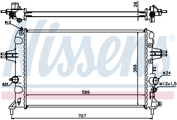 NISSENS 630704 Radiatore, Raffreddamento motore