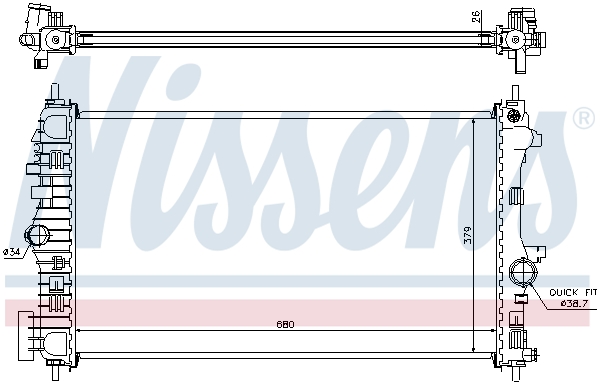 NISSENS 630716 Radiatore, Raffreddamento motore