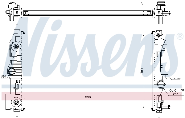 NISSENS 630724 Radiatore, Raffreddamento motore