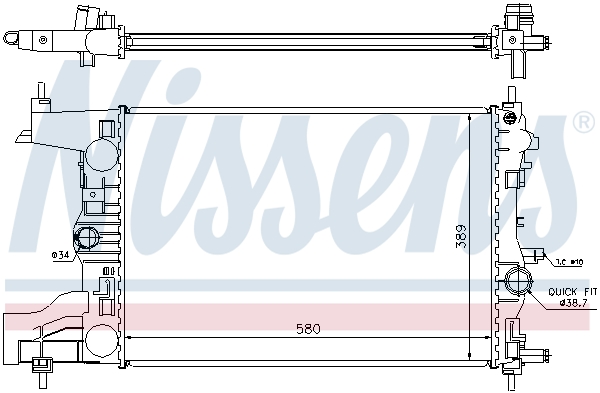 NISSENS 630725 Radiatore, Raffreddamento motore