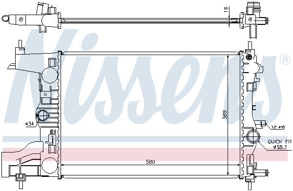 NISSENS 630727 Radiatore, Raffreddamento motore-Radiatore, Raffreddamento motore-Ricambi Euro