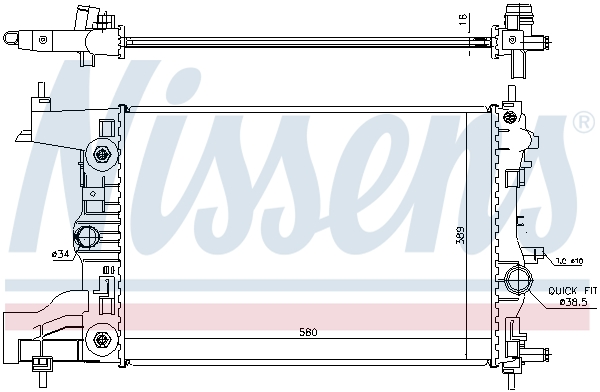 NISSENS 630729 Radiatore, Raffreddamento motore