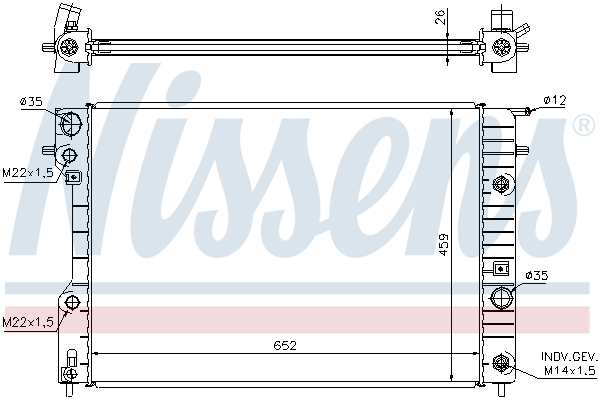 NISSENS 63072A Radiatore, Raffreddamento motore