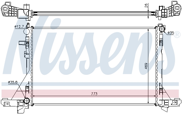 NISSENS 630733 Radiatore, Raffreddamento motore