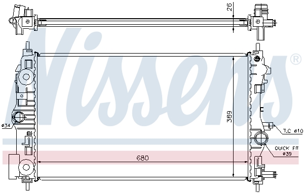 NISSENS 630745 Radiatore, Raffreddamento motore