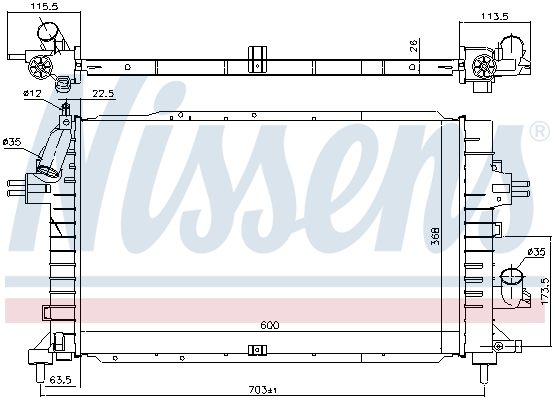 NISSENS 630752 Radiatore, Raffreddamento motore