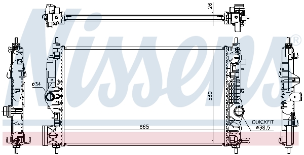 NISSENS 630764 Radiatore, Raffreddamento motore