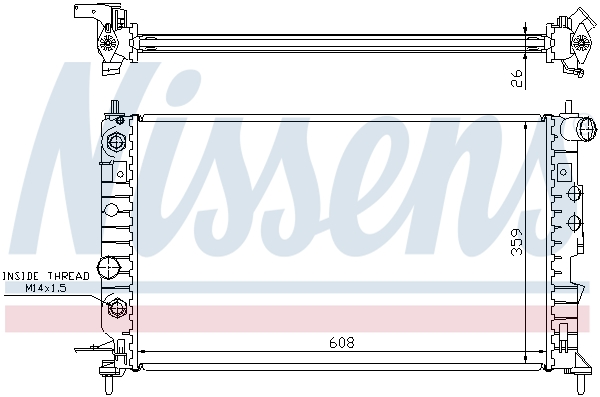 NISSENS 630771 Radiatore, Raffreddamento motore