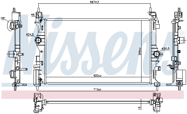 NISSENS 630785 Radiatore, Raffreddamento motore