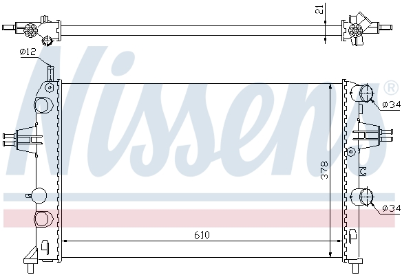 NISSENS 63091 Radiatore, Raffreddamento motore