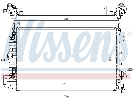 NISSENS 63113A Radiatore, Raffreddamento motore-Radiatore, Raffreddamento motore-Ricambi Euro