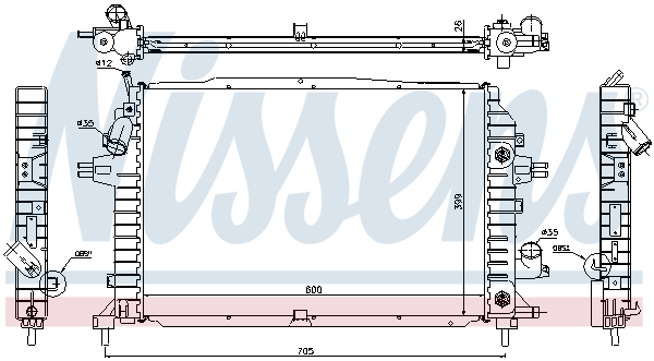 NISSENS 63115A Radiatore, Raffreddamento motore