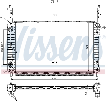 NISSENS 63119 Radiatore,...