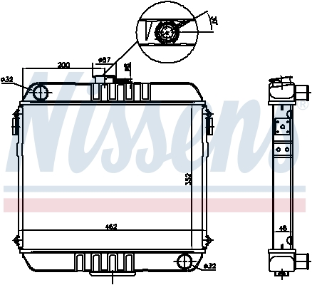 NISSENS 63200 Radiatore, Raffreddamento motore