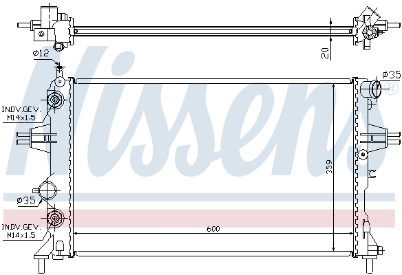 NISSENS 632461 Radiatore, Raffreddamento motore