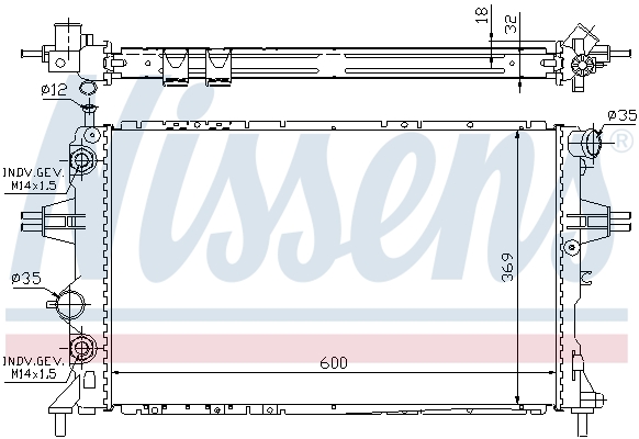 NISSENS 63247A Radiatore, Raffreddamento motore