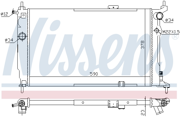 NISSENS 63252A Radiatore, Raffreddamento motore-Radiatore, Raffreddamento motore-Ricambi Euro