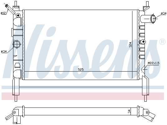 NISSENS 632761 Radiatore, Raffreddamento motore