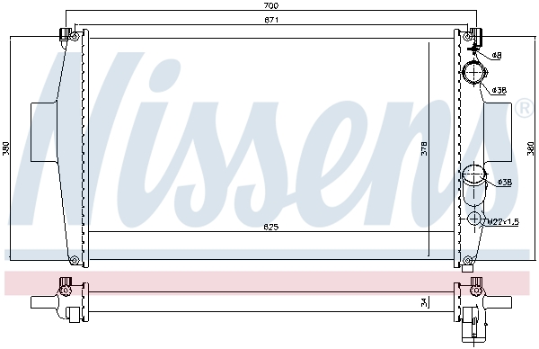 NISSENS 63328 Radiatore, Raffreddamento motore