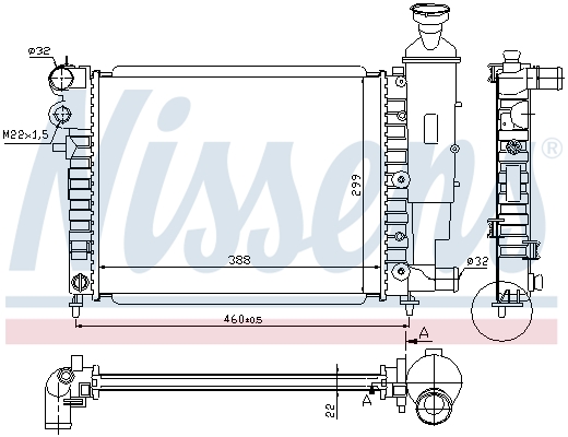 NISSENS 63522 Radiatore, Raffreddamento motore