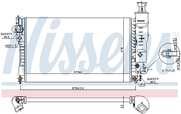 NISSENS 63528 Radiatore, Raffreddamento motore