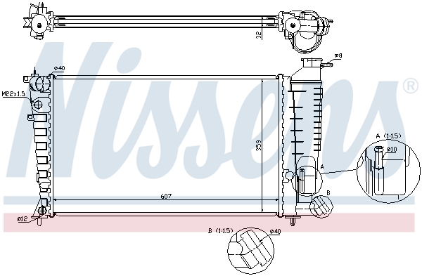 NISSENS 63574A Radiatore, Raffreddamento motore-Radiatore, Raffreddamento motore-Ricambi Euro