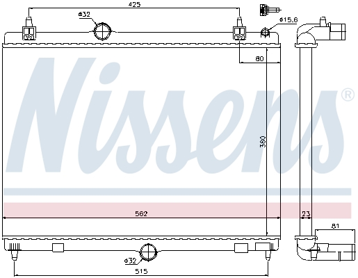 NISSENS 636008 Radiatore, Raffreddamento motore