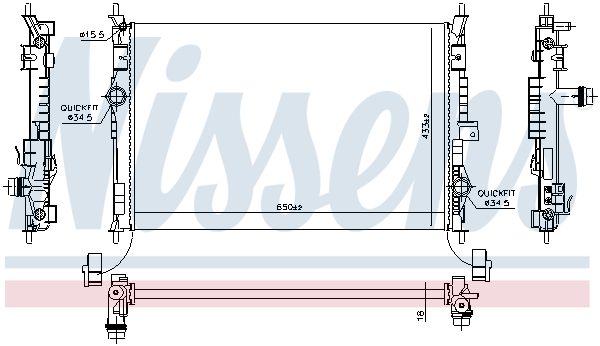 NISSENS 636014 Radiatore, Raffreddamento motore