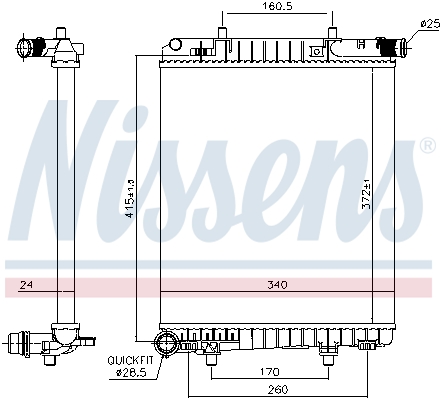 NISSENS 636016 Radiatore, Raffreddamento motore