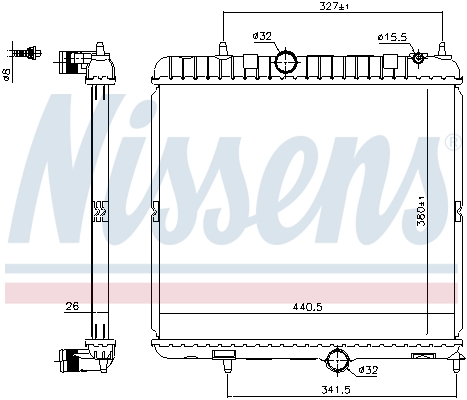 NISSENS 636028 Radiatore, Raffreddamento motore