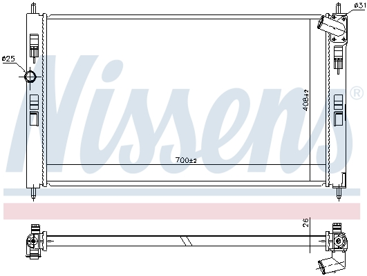 NISSENS 636032 Radiatore, Raffreddamento motore