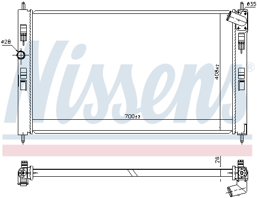 NISSENS 636034 Radiatore, Raffreddamento motore