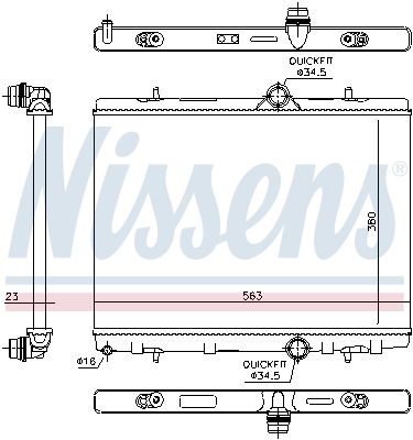 NISSENS 636043 Radiatore, Raffreddamento motore