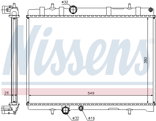 NISSENS 63608A Radiatore, Raffreddamento motore