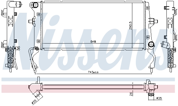 NISSENS 636728 Radiatore, Raffreddamento motore-Radiatore, Raffreddamento motore-Ricambi Euro