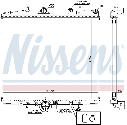 NISSENS 63695A Radiatore, Raffreddamento motore