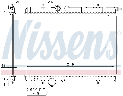 NISSENS 63697 Radiatore, Raffreddamento motore