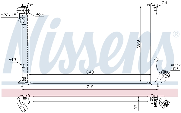 NISSENS 63732 Radiatore, Raffreddamento motore