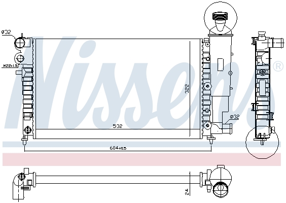 NISSENS 63736 Radiatore, Raffreddamento motore