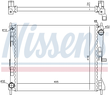 NISSENS 637605 Radiatore, Raffreddamento motore-Radiatore, Raffreddamento motore-Ricambi Euro