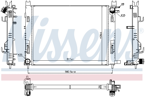 NISSENS 637624 Radiatore, Raffreddamento motore