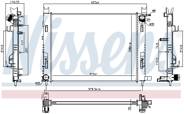 NISSENS 637627 Radiatore, Raffreddamento motore