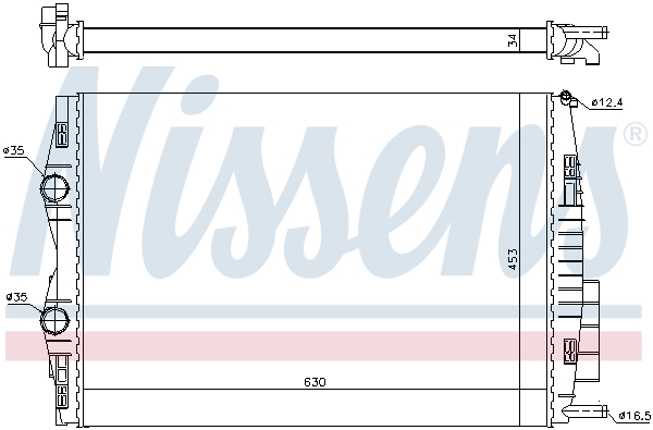 NISSENS 637633 Radiatore, Raffreddamento motore