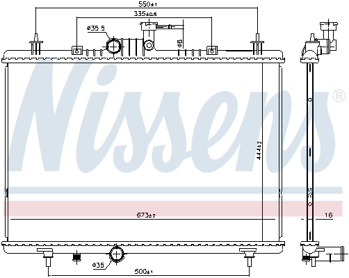 NISSENS 637645 Radiatore, Raffreddamento motore