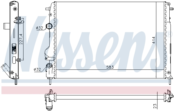 NISSENS 63766 Radiatore, Raffreddamento motore