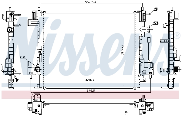 NISSENS 637662 Radiatore, Raffreddamento motore