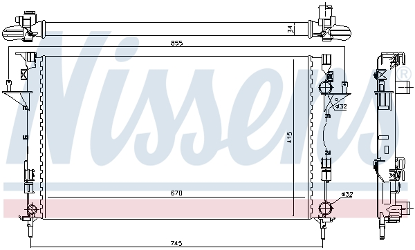 NISSENS 63816 Radiatore, Raffreddamento motore-Radiatore, Raffreddamento motore-Ricambi Euro