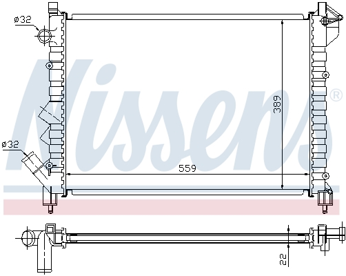 NISSENS 63832 Radiatore, Raffreddamento motore