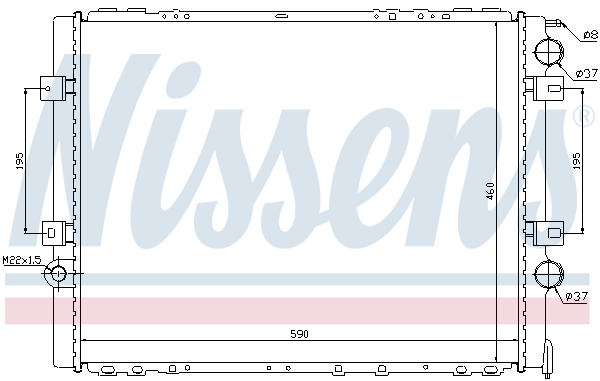 NISSENS 63859 Radiatore, Raffreddamento motore